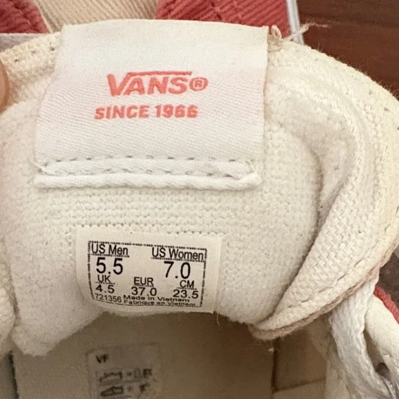 Vans sk8 Hi platform 2 womens size 7 shoes beige orange corduroy skate sneakers - Picture 5 of 6